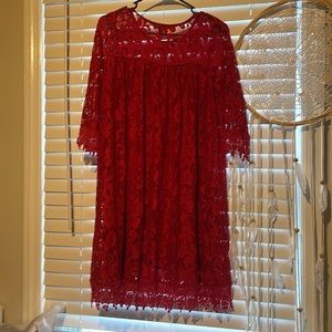 Chasing fireflies red lace dress